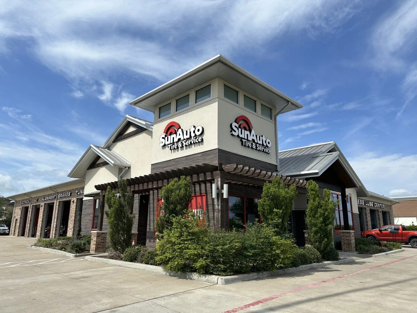 Exterior of a Sun Auto Tire & Service location.